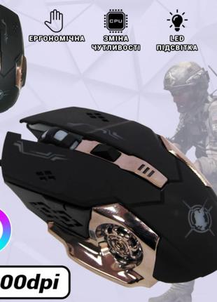 Игровая компьютерная мышь проводная Gaming Mouse X6 с Led подс...