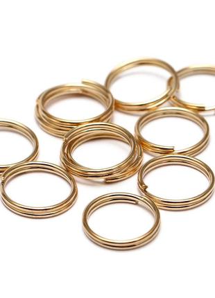 Кольцо металлическое для брелков 1 штука 10 мм фурнитура Золот...