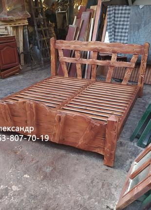 Кровать из массива сосны ( деревянная под старину, из дерева )