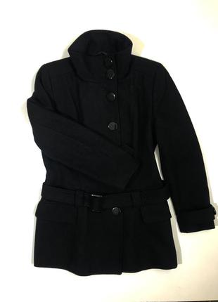 Пальто жіноче шерсть(вовна) чорне doroty perkins розмір s
