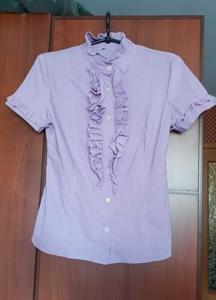 Новая сиреневая фиолетовая рубашка блузка