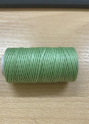 Нитка вощеная для шитья по коже 1 мм 50 м светло-зеленый цвет ...