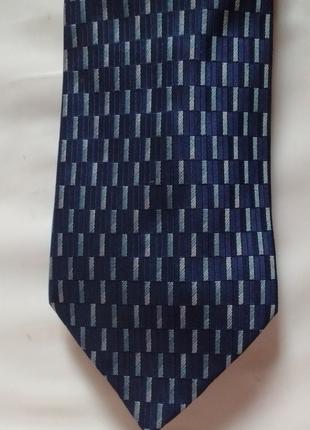 Тёмно синий галстук с принтом прямоугольник