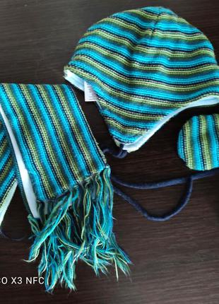 Набор для малыша, шапочка,шарф, перчатки h&m