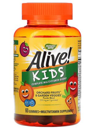 Комплекс мультивітамінів для дітей 60 цукерок nature's Way, Alive