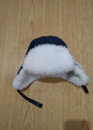 Зимняя шапочка на липучке теплая шапка