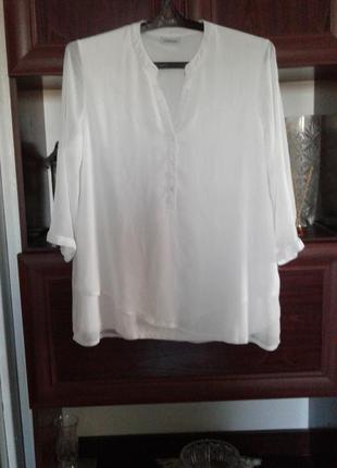 Біла нарядна блузка на підкладці c&a canda батал