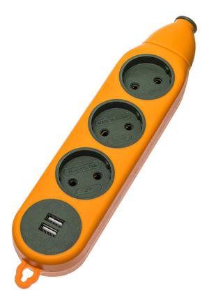 Колодка "Advanced" под удлинитель на 3 гнезда+USB, 16А-220V
