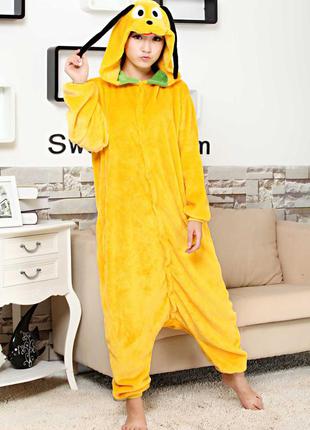 Пижама кигуруми цельная плюшевая желтая собака плуто