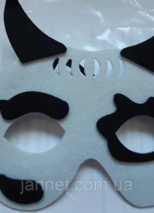 Дитяча карнавальна маска "Корова" - розмір 14*16см, текстиль, н