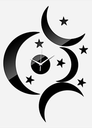 Годинник настінний дизайнерський Луна та зірки "зроби сам"