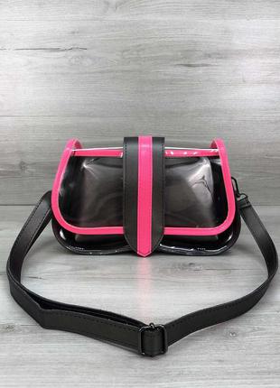 Жіноча сумка прозора сумка силіконова сумка 2в1 рожева сумка