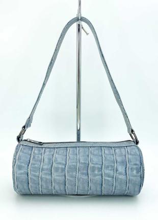 Жіноча блакитна сумка багет наплічна сумка блакитний клатч