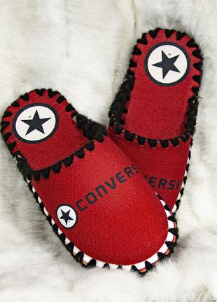Фетрові капці ручної роботи «Converse All Star» на текстилі Ун...