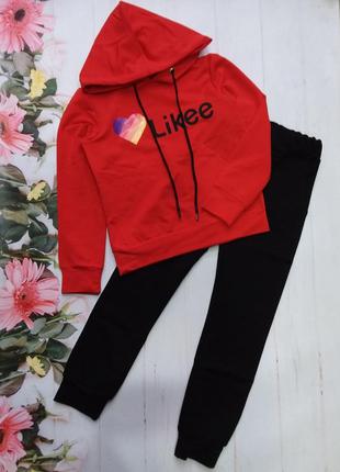 Спортивный модный костюм " likee " ткань:турецкая двухнитка .