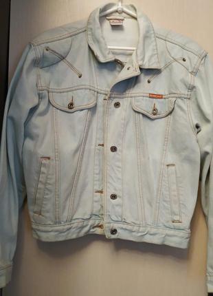 Джинсовка omat джинсовая куртка бело-голубая 90-х стиль