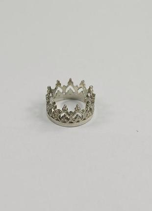 Кольцо корона серебро