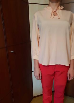Новая женская блузка  рубашка цвет персик