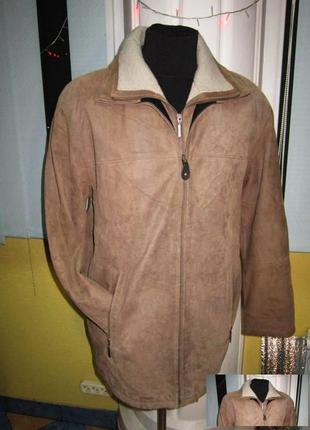 Мужская утепленная кожаная куртка angelo litrico. италия. лот 26
