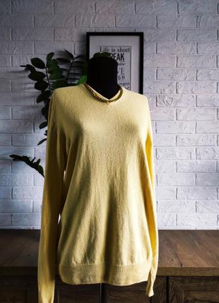 Светр, пуловер жовтий лимон 🍋кашемір, шовк a.w. dunmore,p.m,l,48