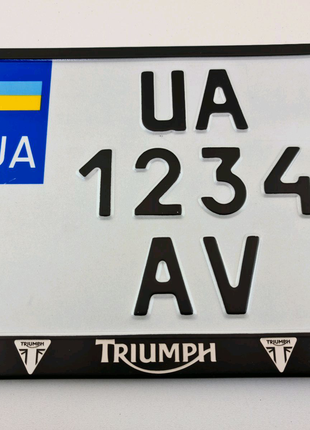 Рамка для мото номера с надписью  Triumph