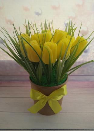 Жовті тюльпани, букет з мила