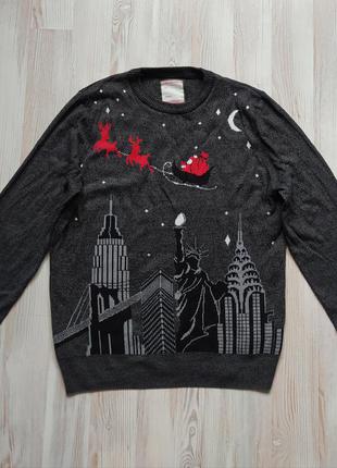 Новогодняя рождественская кофта свитшот свитер реглан l