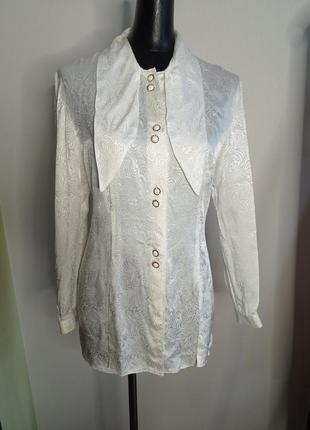 Винтажная шикарная блуза с воротником винтвж ретро