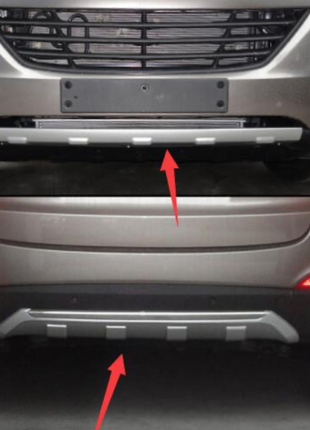 Накладки бампера тюнинг для Hyundai IX35 Комплект 2010-2012гг