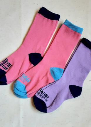 Разноцветные однотонные детские носки франция размер 27-30