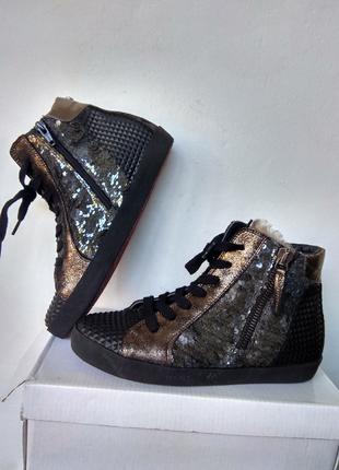 Стильные кожаные ботинки кеды Donna Carolina, оригинал