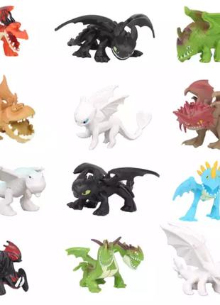 Набір іграшок Як приручити дракона (12 шт), 2-5.5 см, нові