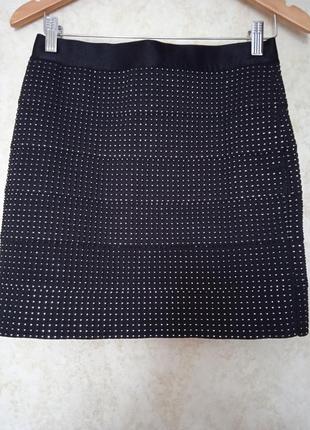Стильная юбка резинка от h&m с серебряной нитью
