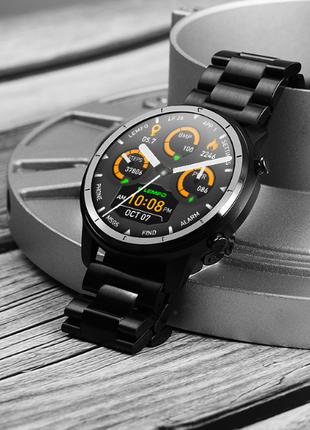 Умные смарт часы Smart Watch Lemfo LF26. Чёрный металл. С Тоно...