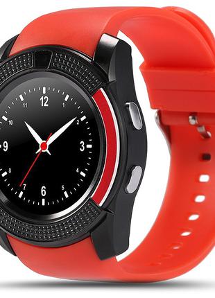 Умные Cмарт часы телефон Smart Watch V8 Красные