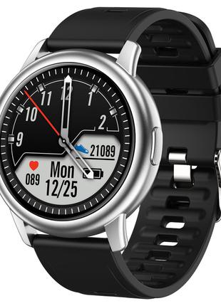 Умные Смарт Часы Smart Watch Lemfo LF28 Silver Чёрный ремешок....