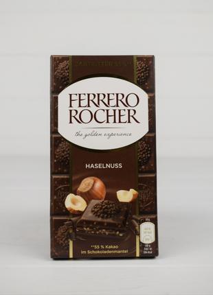 Шоколад темный с фундуком Ferrero Rocher Haselnuss 90г (Италия)