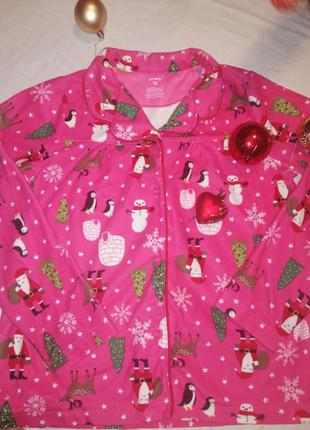 Новогодняя кофта пижама для сна дома санта ёлки снеговик