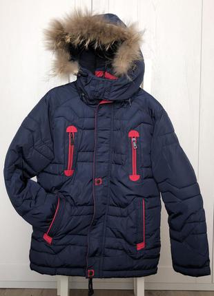 Удлинённая зимняя куртка для мальчика / пальто для мальчика/ з...