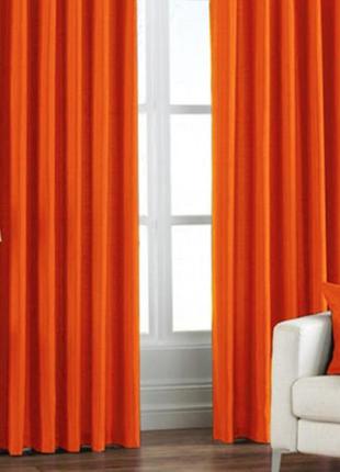 Готовый комплект ярких штор неоновый оранжевый кислотный.