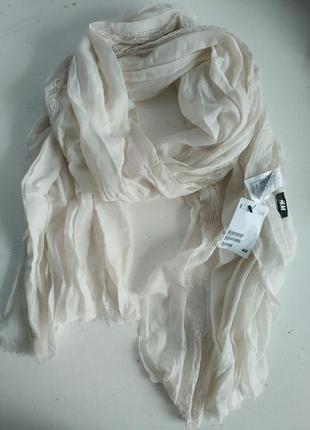 Распродажа! качественный женский шарф шарфик  с кружевом шведс...