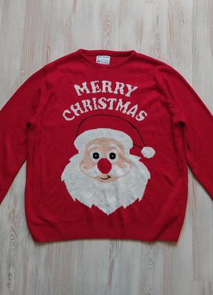 Новогодняя рождественская кофта свитшот свитер реглан primark 2xl