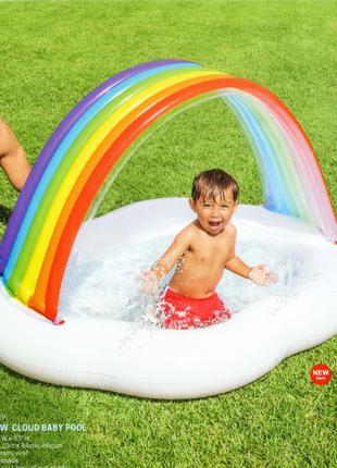 Детский надувной бассейн Intex Радуга-Облако с навесом для мал...