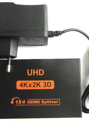 Активный HDMI HDCP splitter 4K с 1 на 4 Подключите четыре экрана