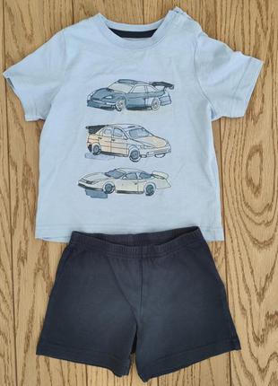 Комплект літній футболка+шорти  lupilu на 12-24 місяці 86-92 см