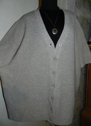 Трикотажной вязки,меланж блузка-джемпер,бохо,большого размера,...