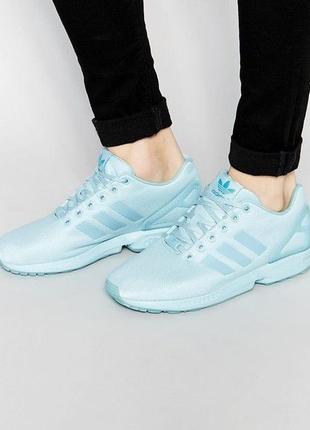 Кроссовки голубые adidas originals zx flux sneakers 37-38р