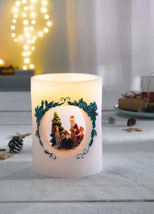 Воскова LED свічка Дід Мороз з подарунками Melinera