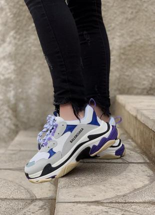 Balenciaga triple s violet шикарные женские кроссовки