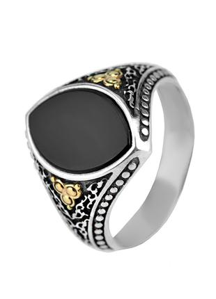 Кольцо серебряное с золотом А030, 20 размер
